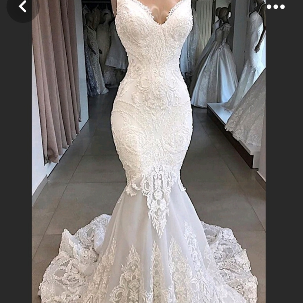 White lace wedding dress - Picture 9 of 10